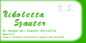 nikoletta szauter business card